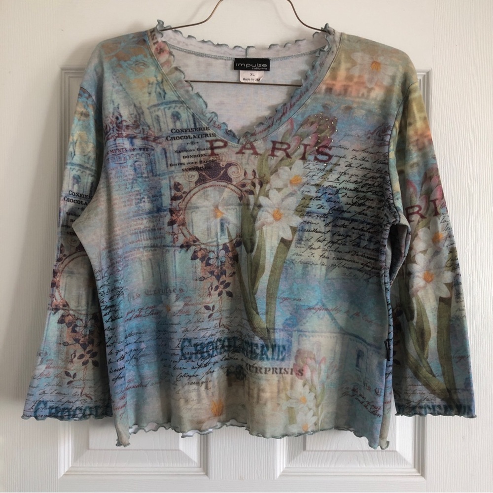 Impulse California Paris blue top size XL